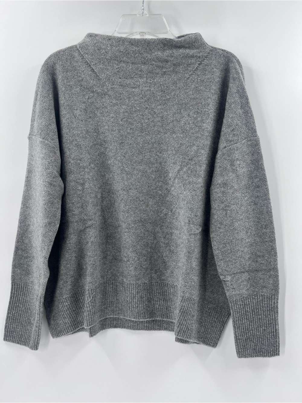 Quince Mongolian Cashmere Funnel Neck Sweater in Heather Grey, size Large. - Picture 2 of 13